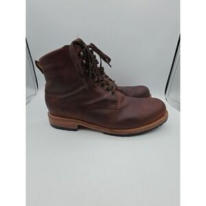 Men's Brown Leather Lace-Up Ankle Boots